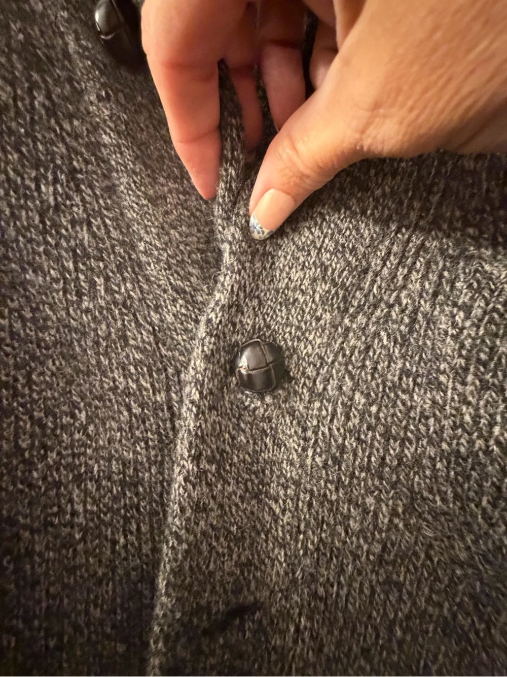 Men's Shawl Collar Knit Lambswool Cardigan Sweater - Charcoal